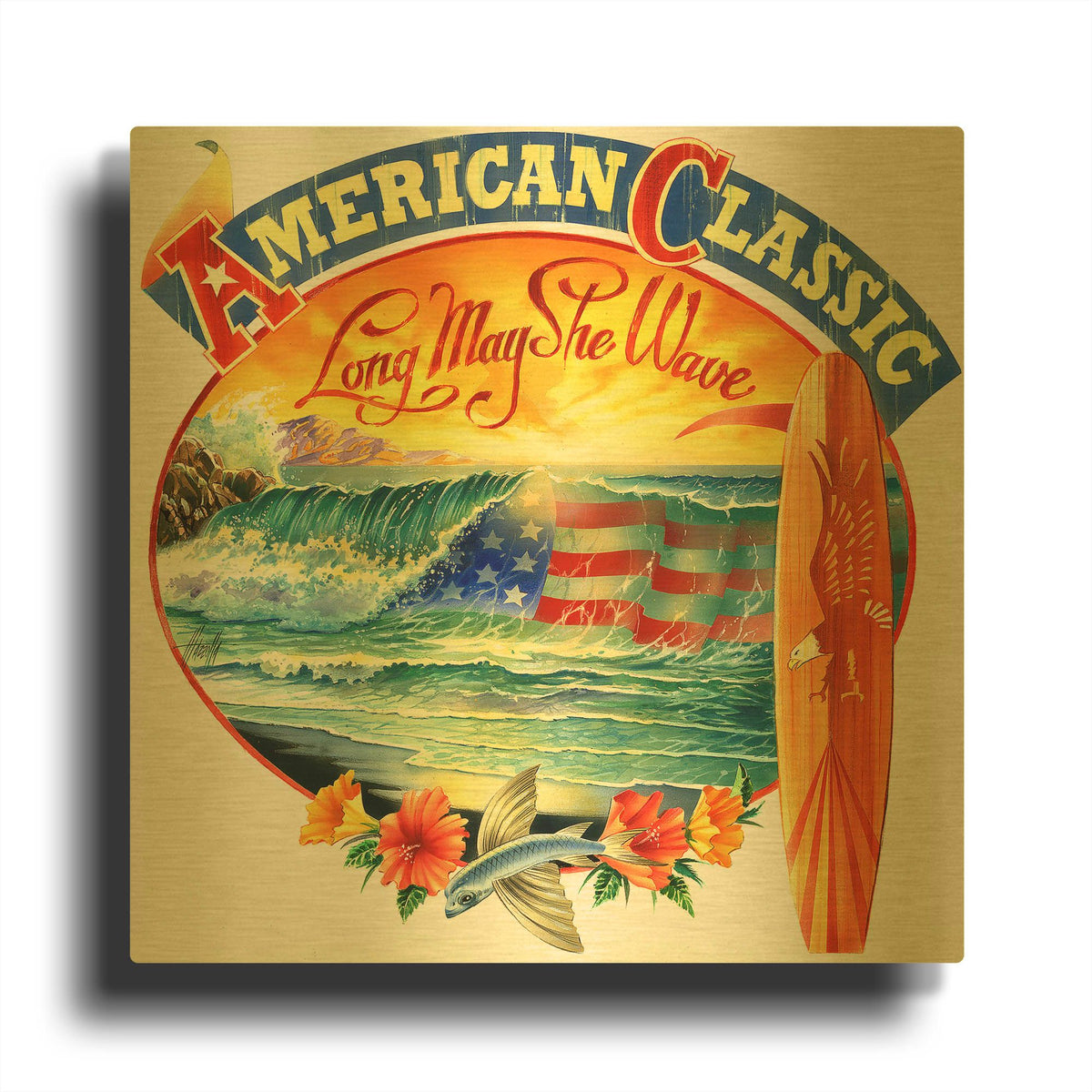 'American Classic' By James Mazzotta Gold Metal Wall Art