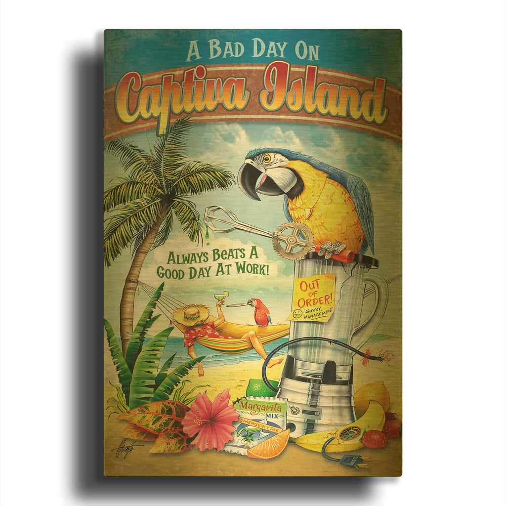 'Bad Day Captiva' By James Mazzotta Gold Metal Wall Art