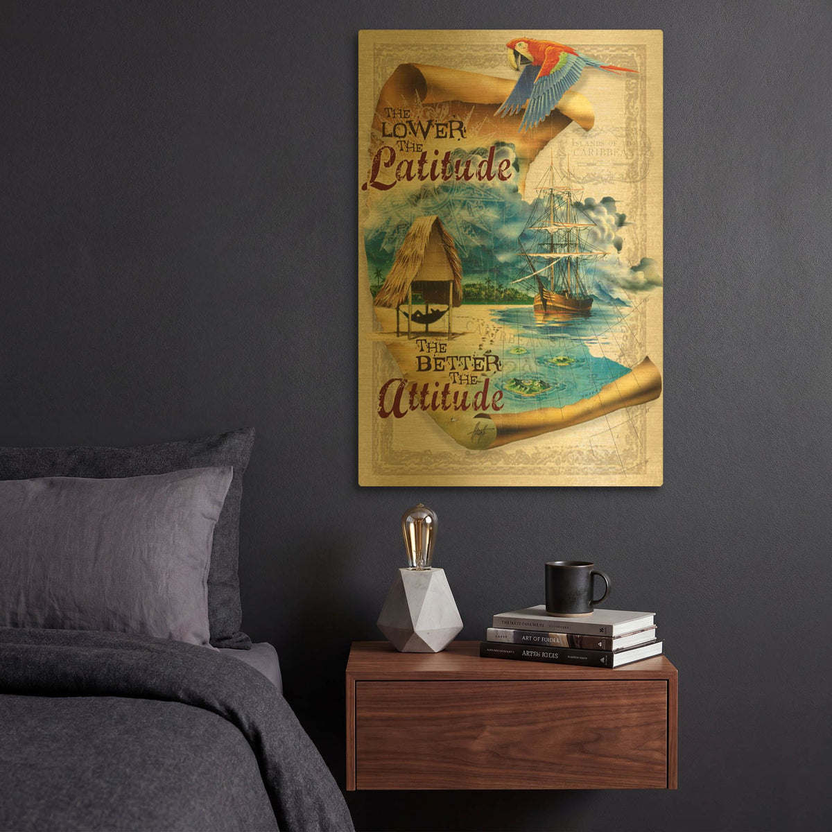 'Better Attitude' By James Mazzotta Gold Metal Wall Art