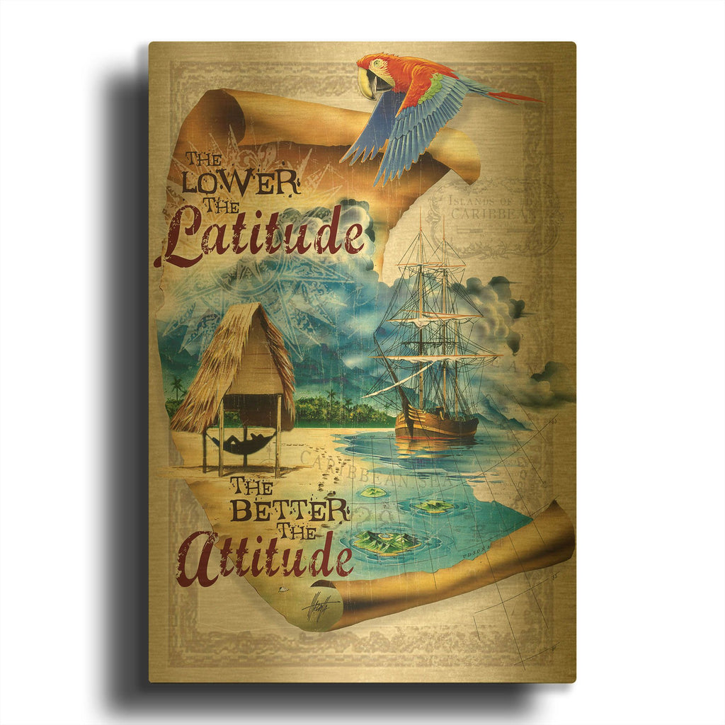 'Better Attitude' By James Mazzotta Gold Metal Wall Art