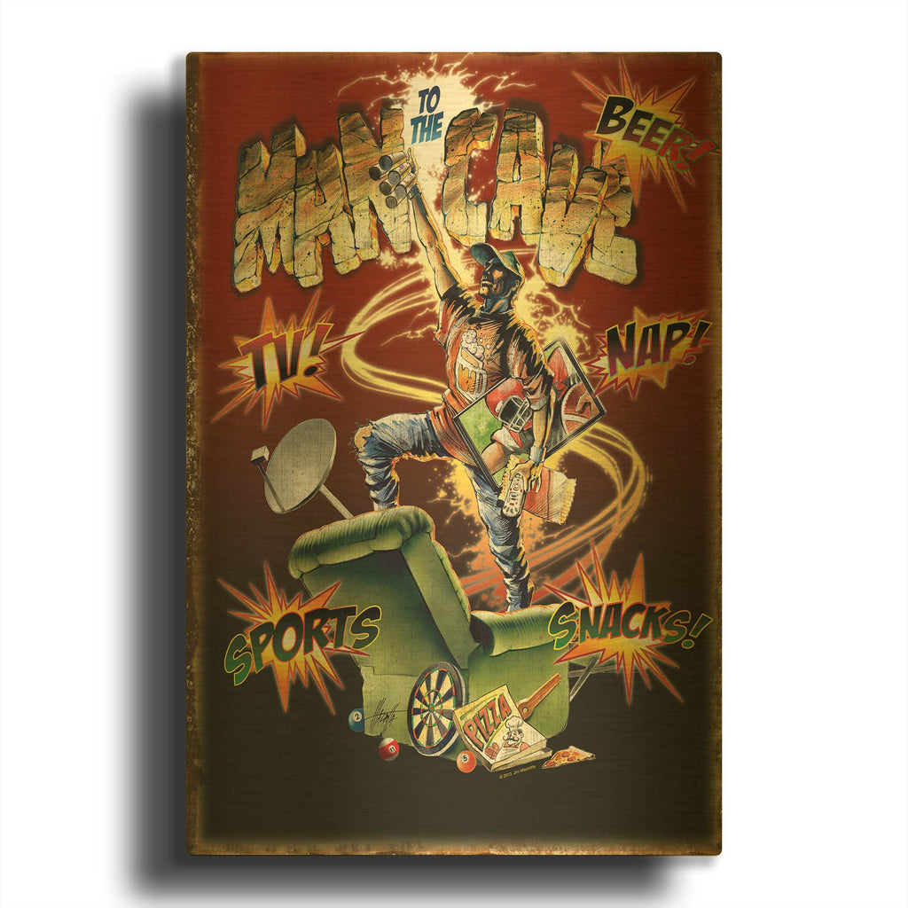 'Man Cave' By James Mazzotta Gold Metal Wall Art
