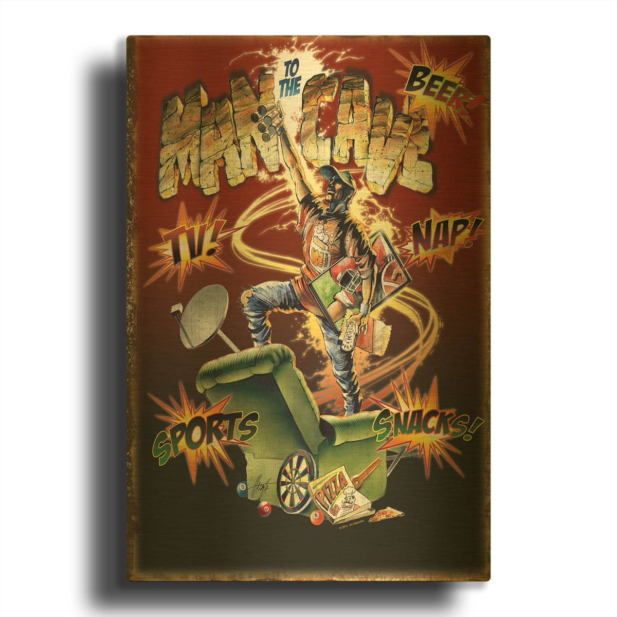 'Man Cave' By James Mazzotta Gold Metal Wall Art