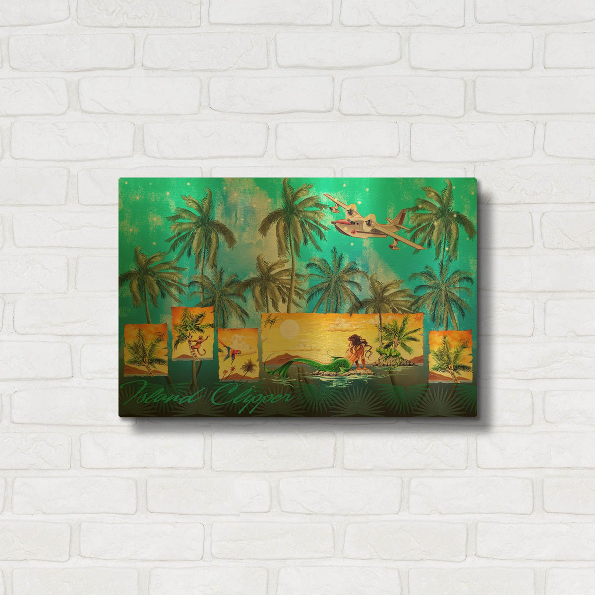 'Mermaid Clipper' By James Mazzotta Gold Metal Wall Art