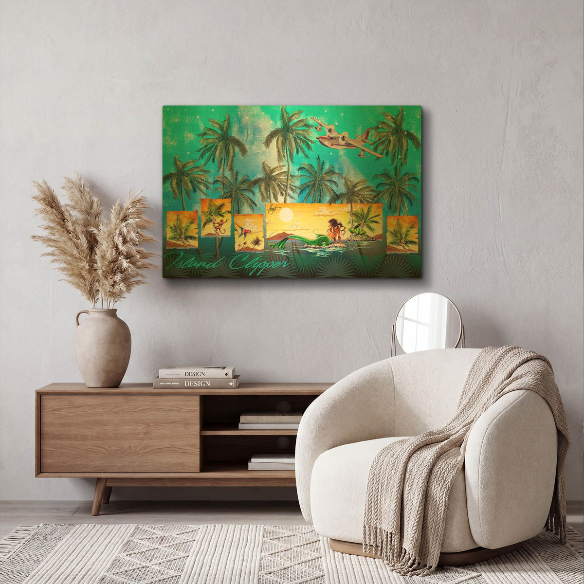 'Mermaid Clipper' By James Mazzotta Gold Metal Wall Art