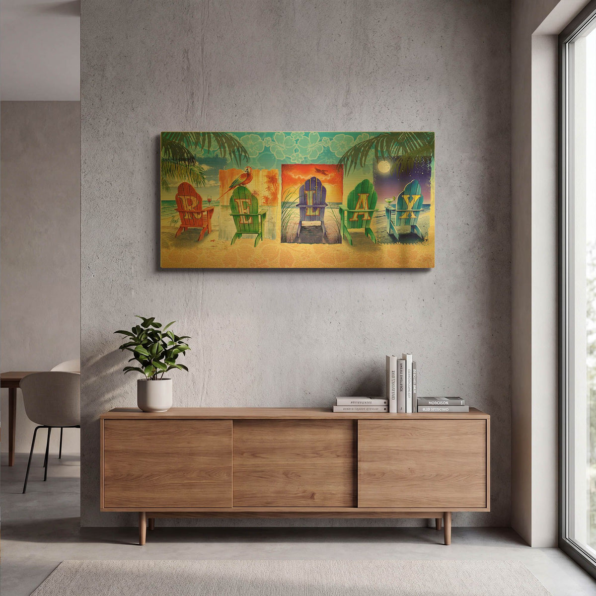 'Relax Chairs' By James Mazzotta Gold Metal Wall Art