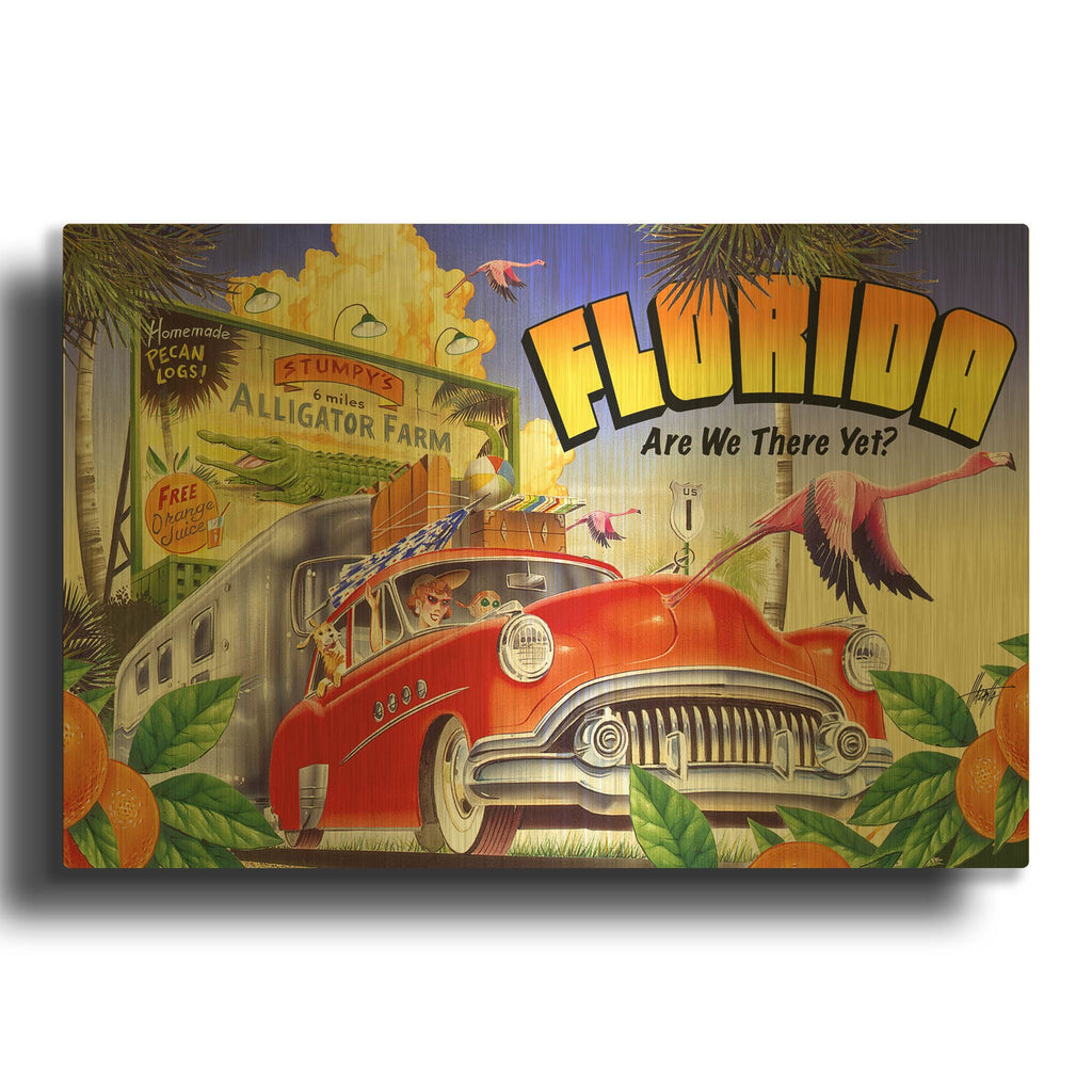 'Road Trip' By James Mazzotta Gold Metal Wall Art