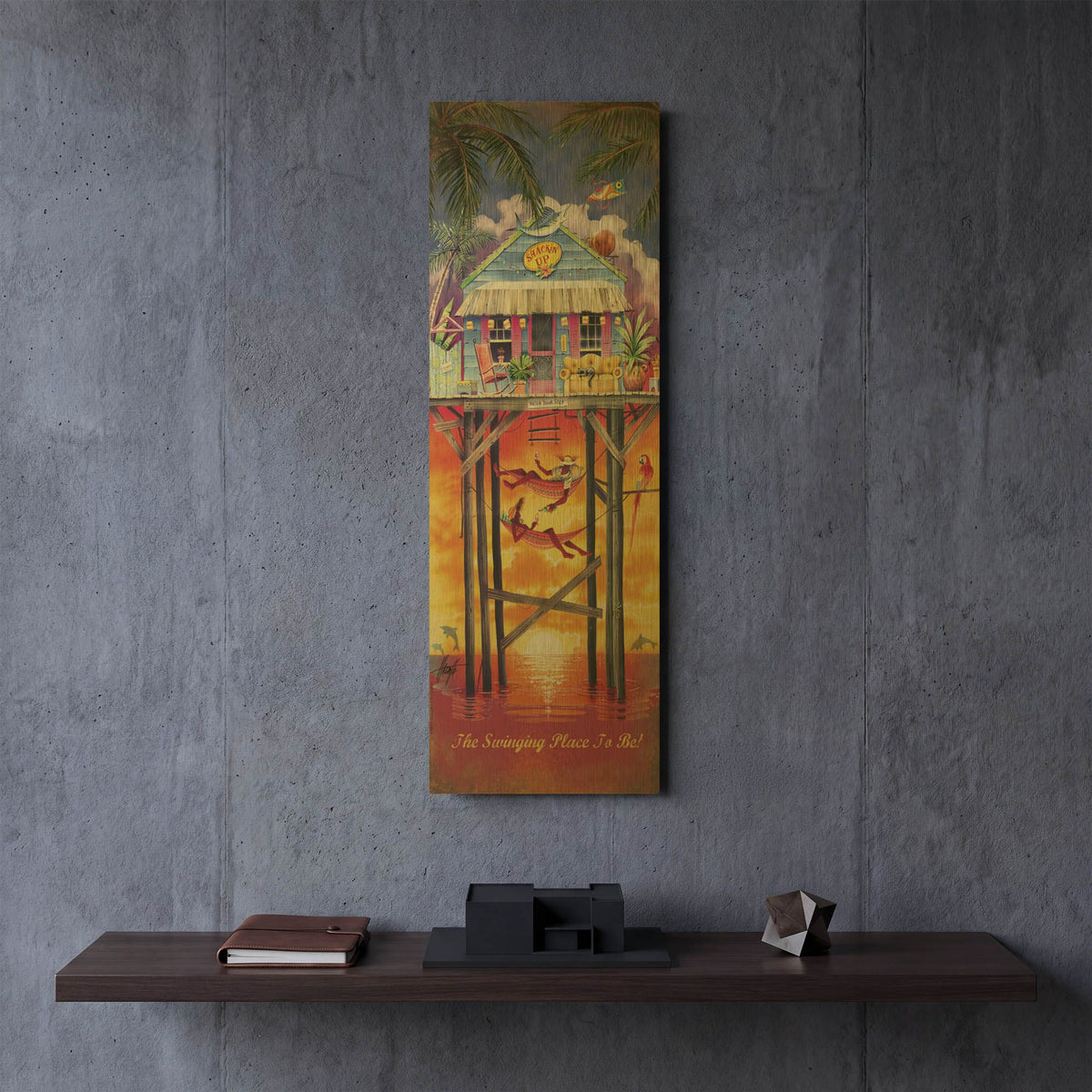 'Shackin Up' By James Mazzotta Gold Metal Wall Art