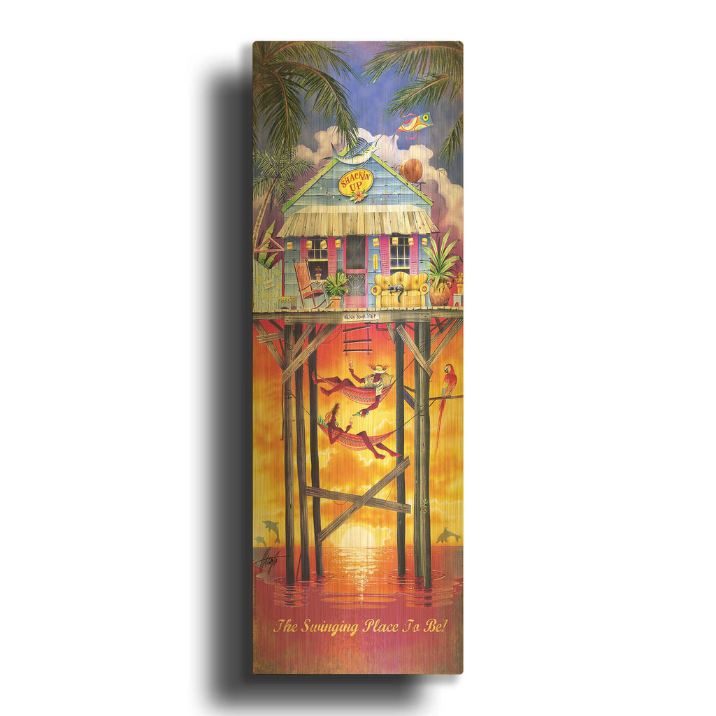 'Shackin Up' By James Mazzotta Gold Metal Wall Art