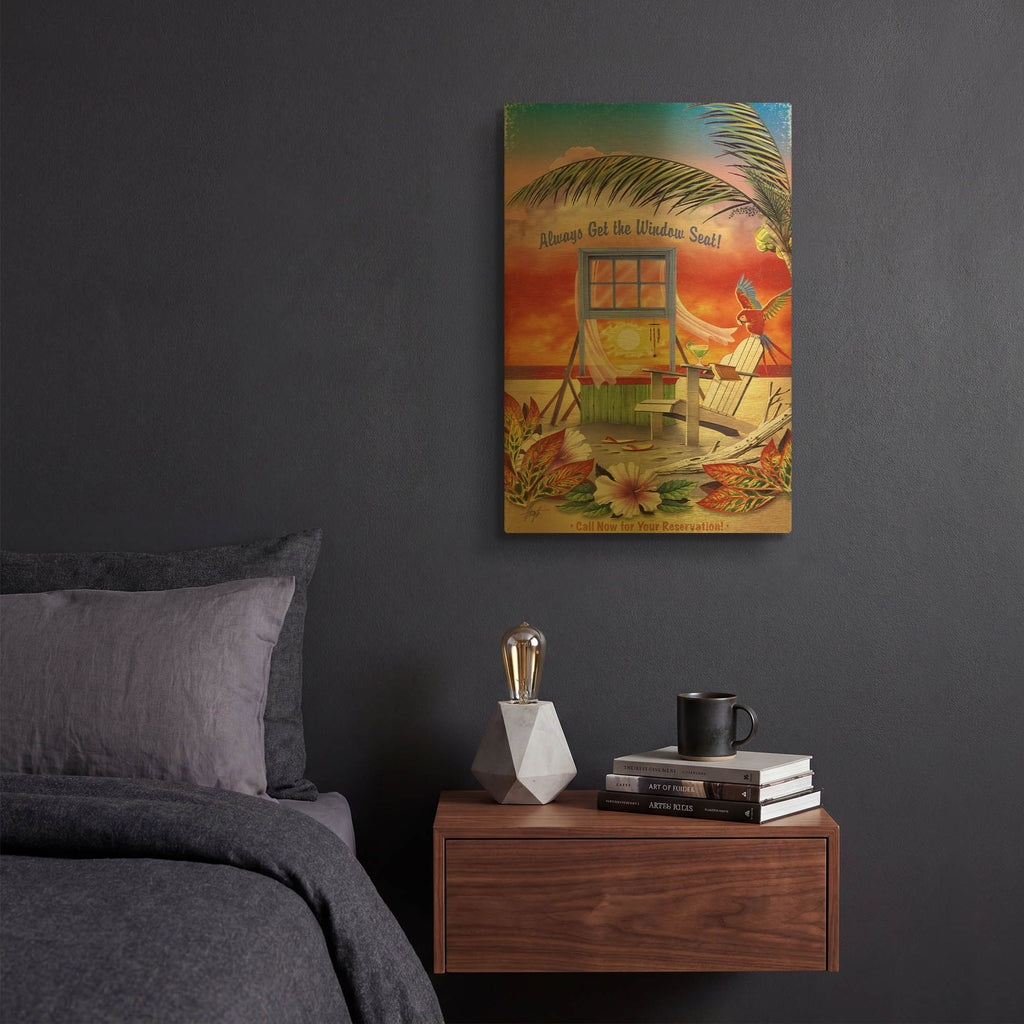 'Window Seat' By James Mazzotta Gold Metal Wall Art