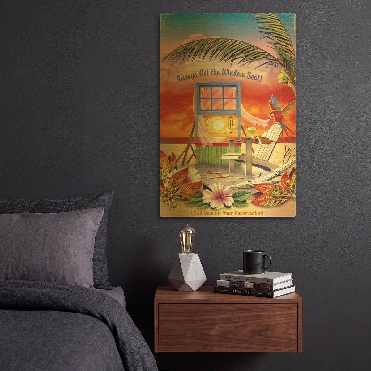 'Window Seat' By James Mazzotta Gold Metal Wall Art