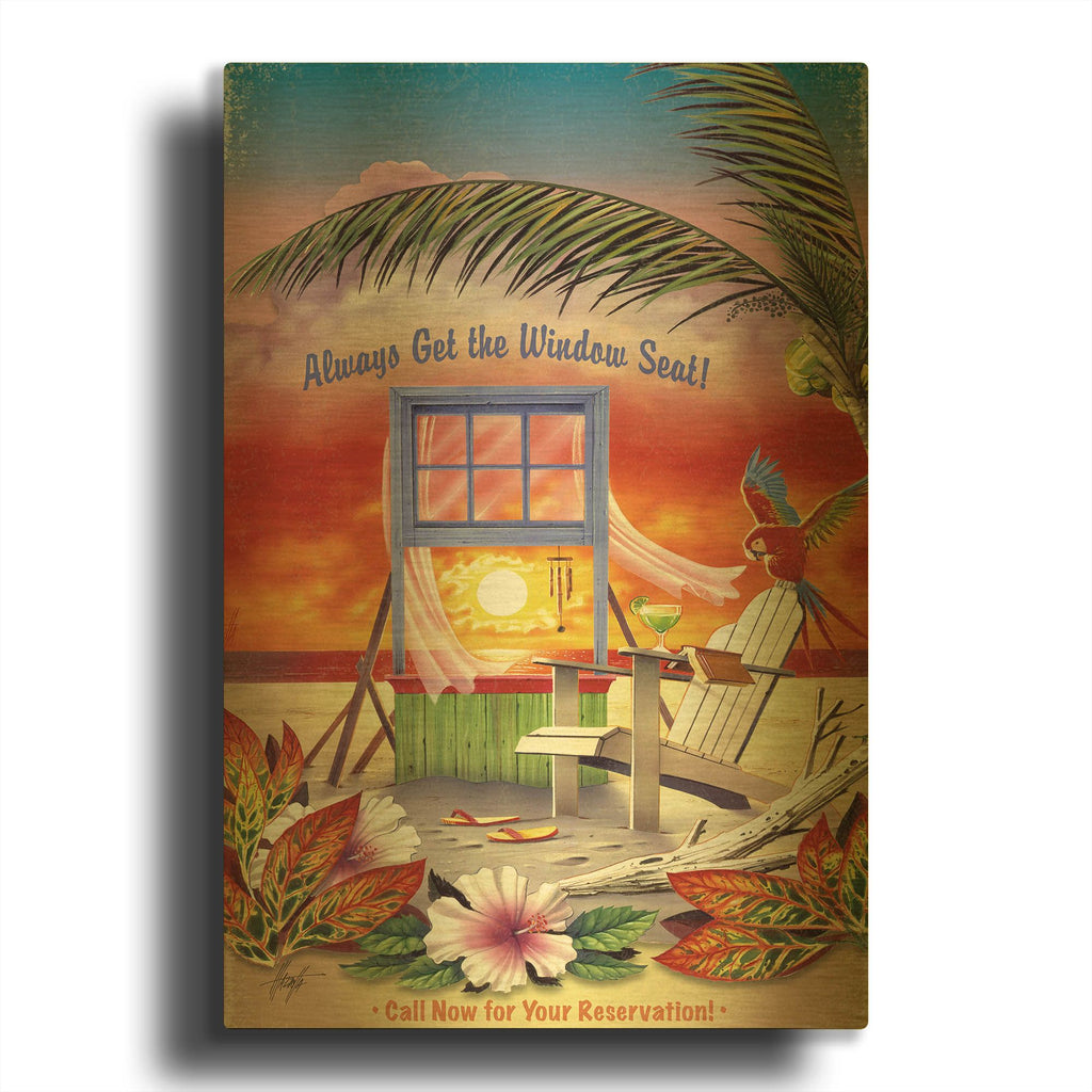 'Window Seat' By James Mazzotta Gold Metal Wall Art