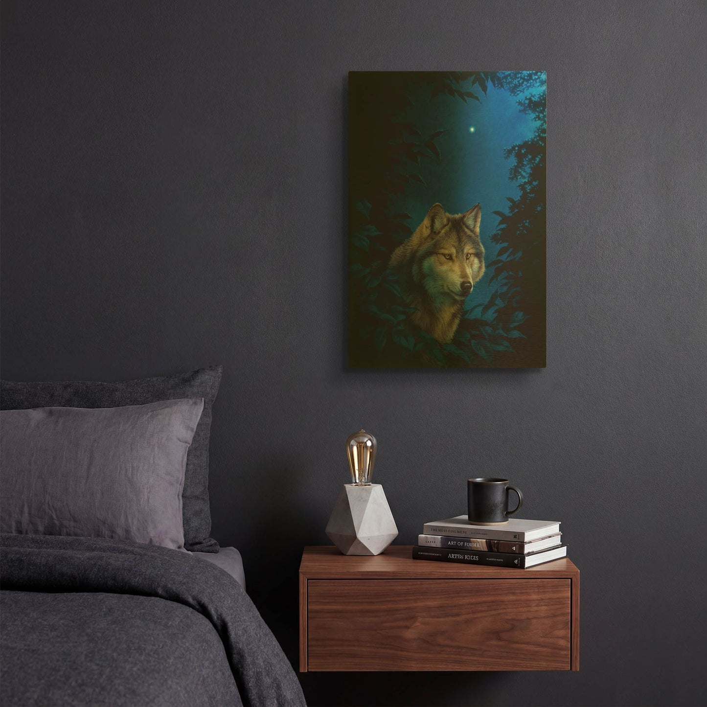 'Blue Forest' By Joh Naito Gold Metal Wall Art