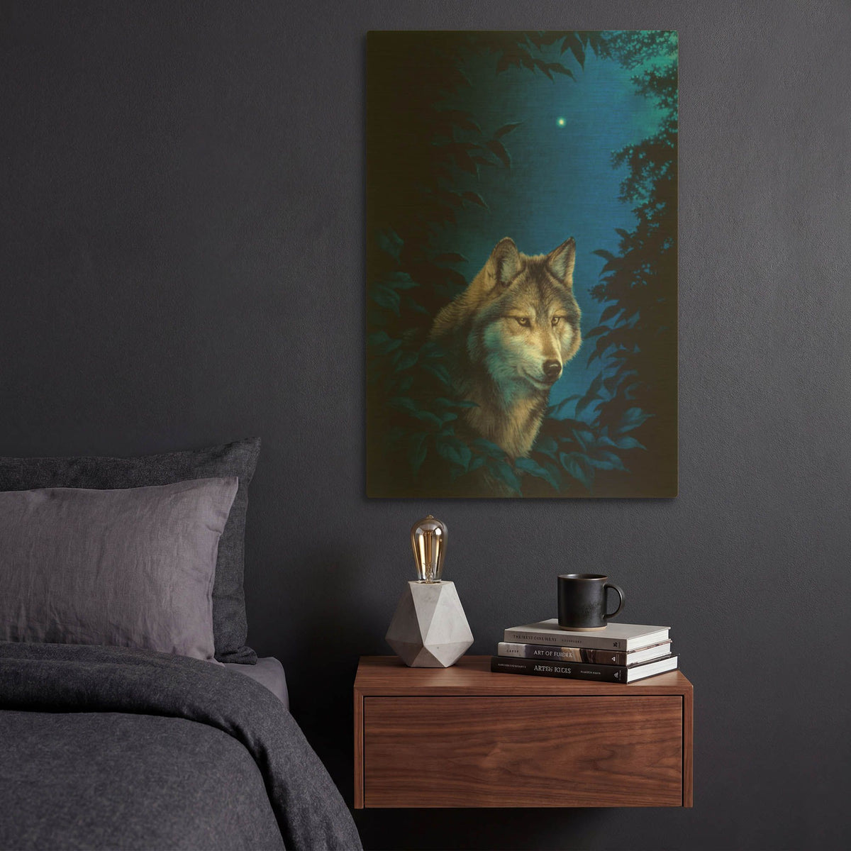 'Blue Forest' By Joh Naito Gold Metal Wall Art