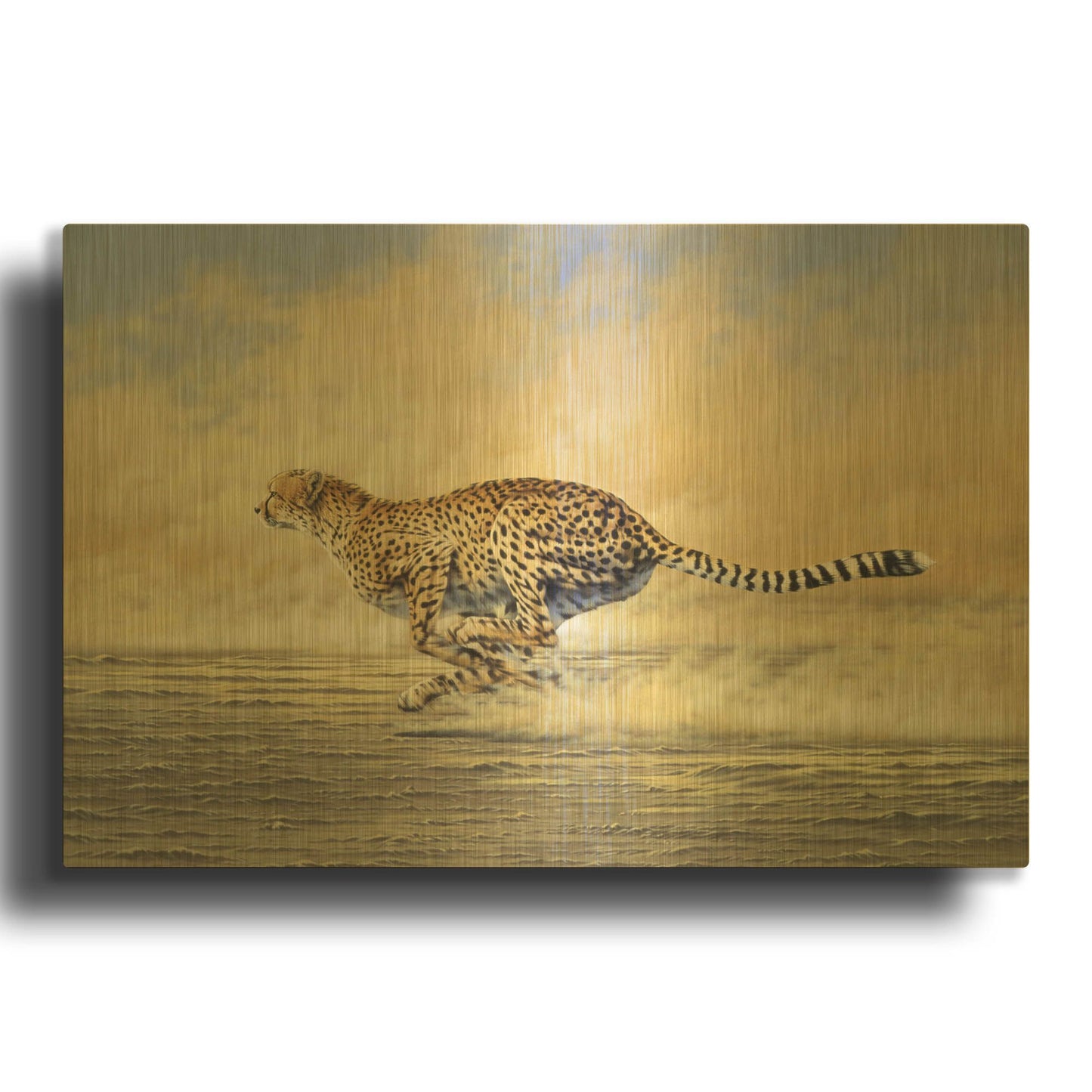 'Chasing' By Joh Naito Gold Metal Wall Art