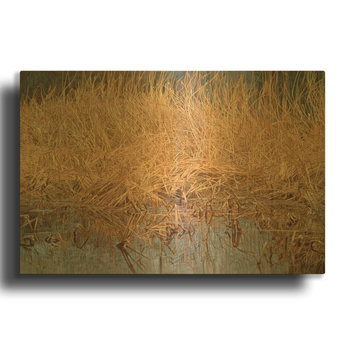 'Common Snipe' By Joh Naito Gold Metal Wall Art