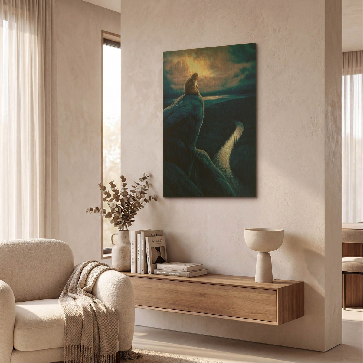 'Contemplation' By Joh Naito Gold Metal Wall Art