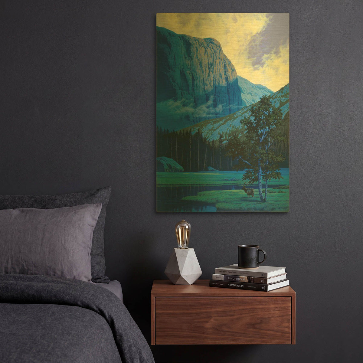 'Elk' By Joh Naito Gold Metal Wall Art