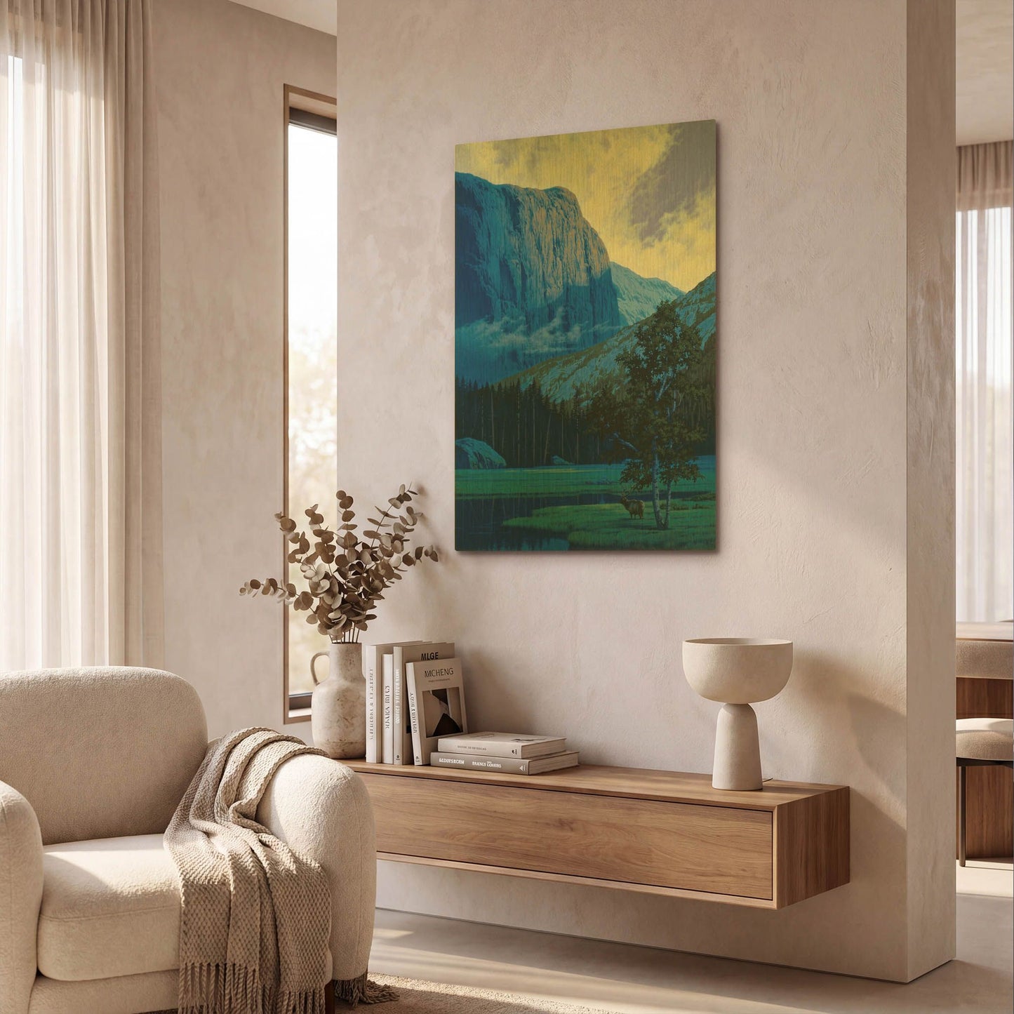 'Elk' By Joh Naito Gold Metal Wall Art