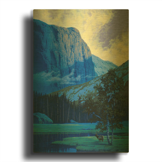 'Elk' By Joh Naito Gold Metal Wall Art
