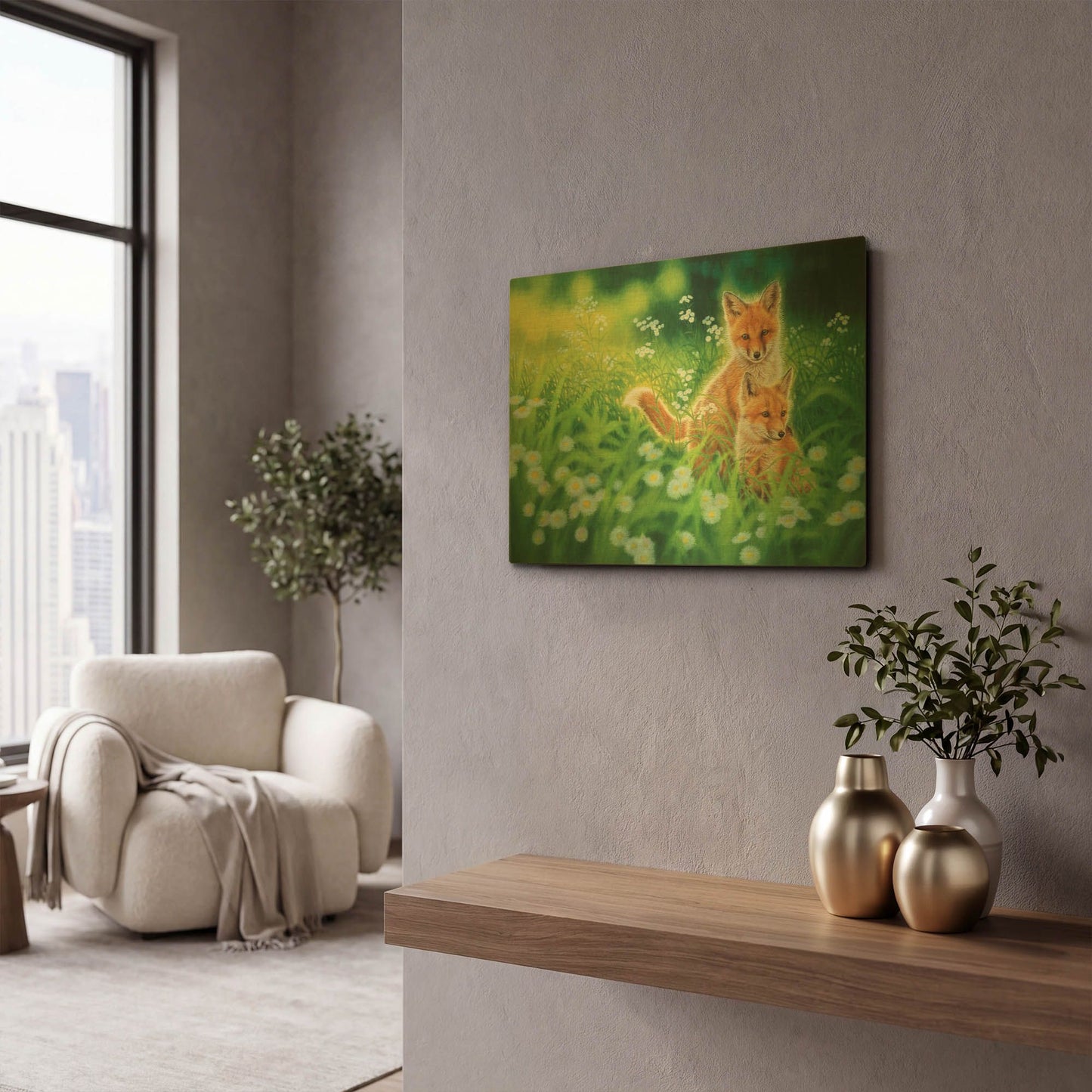 'Fresh Breeze' By Joh Naito Gold Metal Wall Art