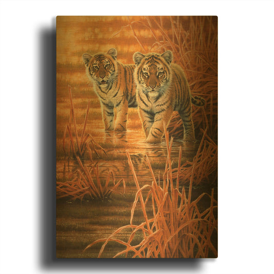 'In The Morning Sun' By Joh Naito Gold Metal Wall Art