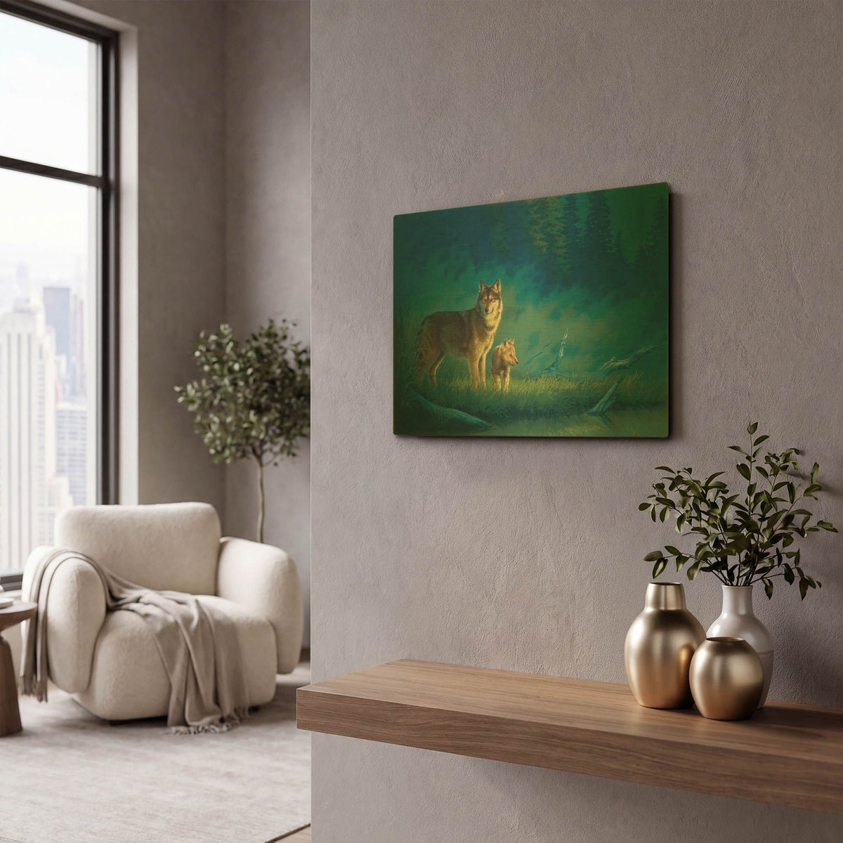 'Misty Morning' By Joh Naito Gold Metal Wall Art