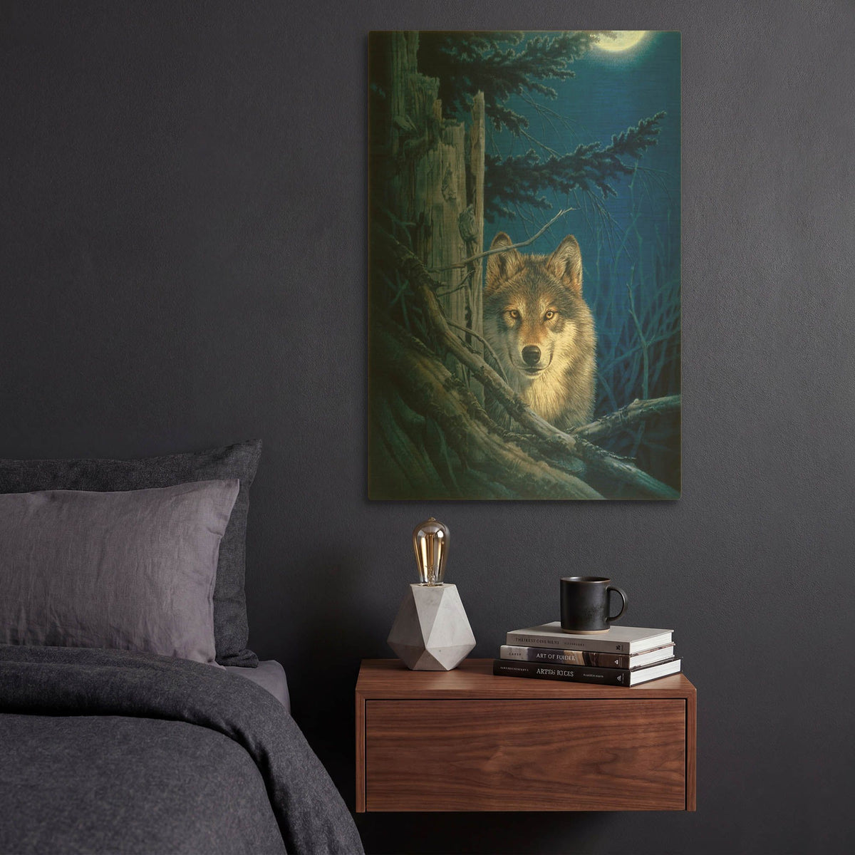 'Moon Shine' By Joh Naito Gold Metal Wall Art