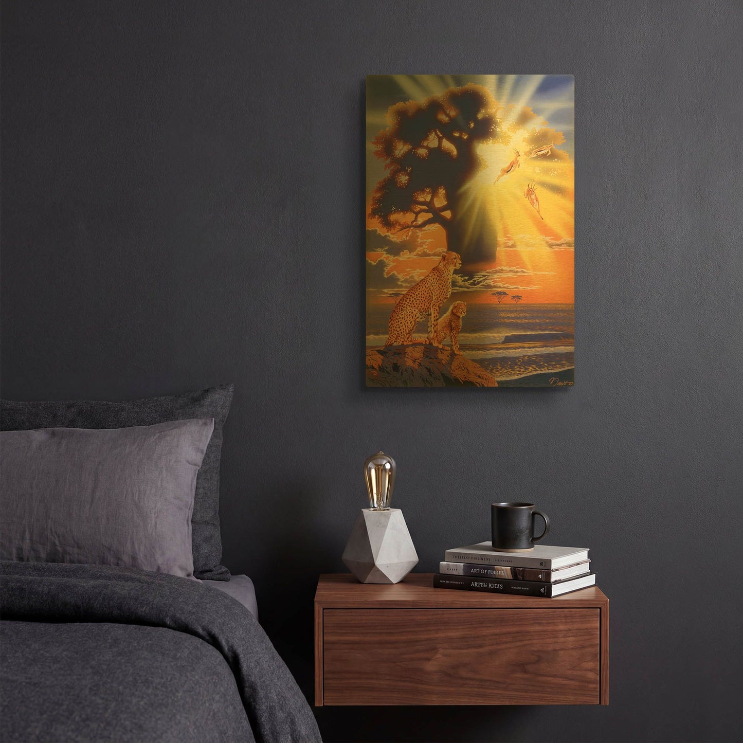 'Morning Glow' By Joh Naito Gold Metal Wall Art