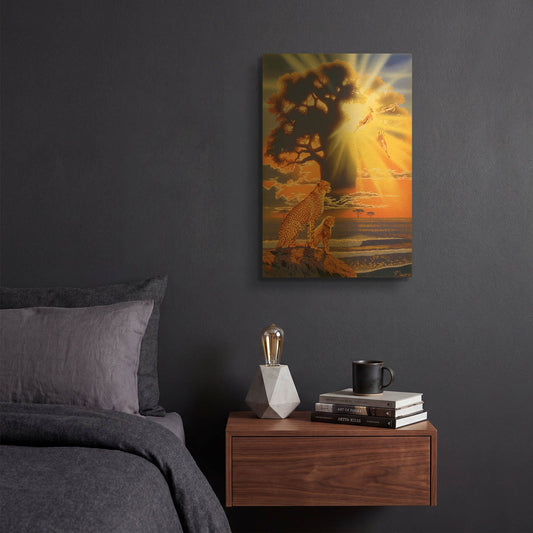 'Morning Glow' By Joh Naito Gold Metal Wall Art