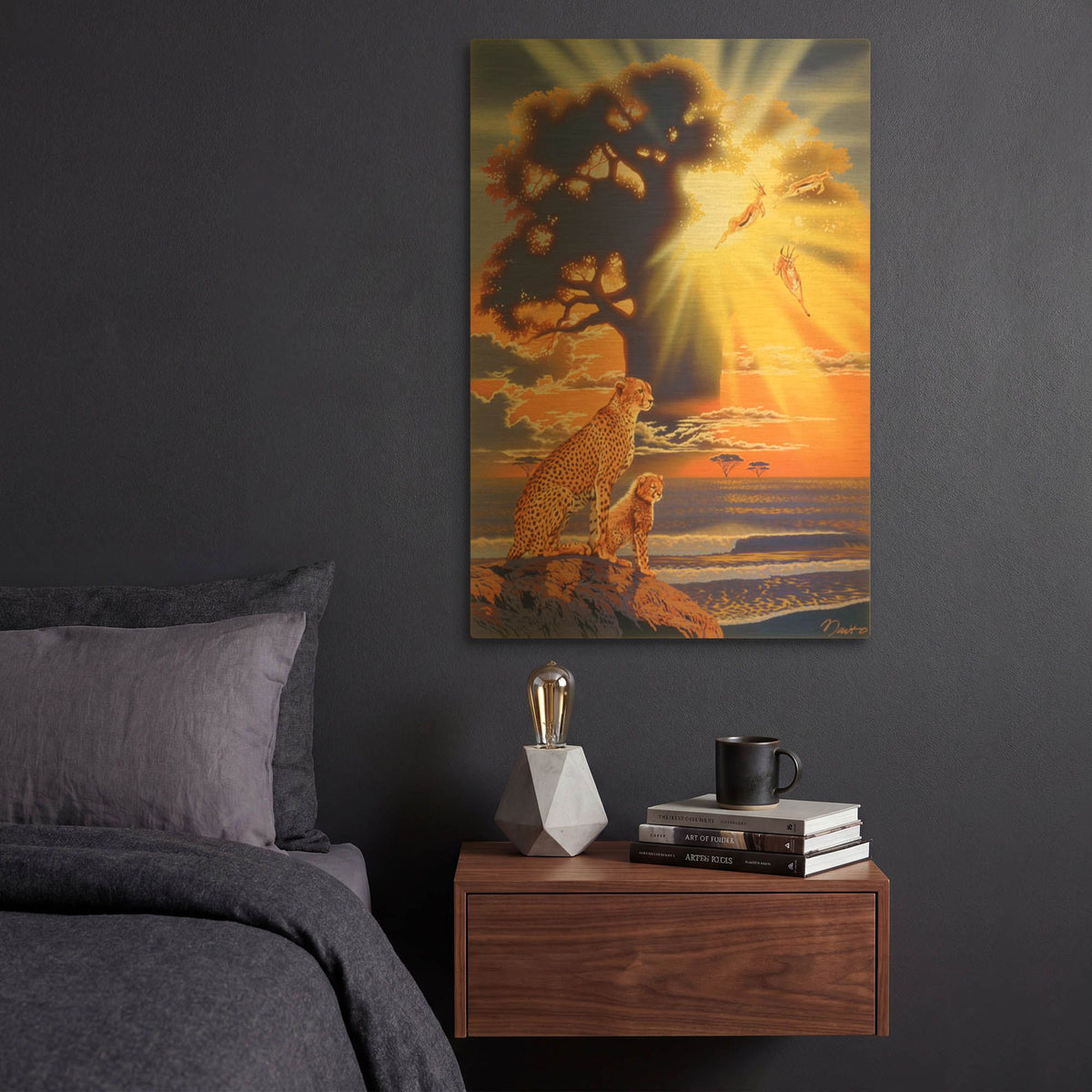 'Morning Glow' By Joh Naito Gold Metal Wall Art