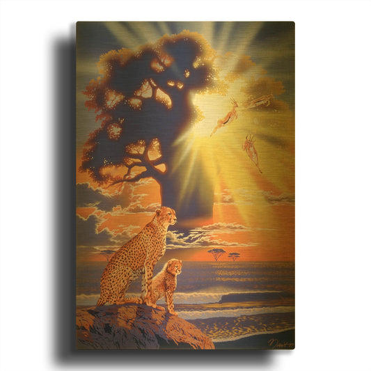 'Morning Glow' By Joh Naito Gold Metal Wall Art