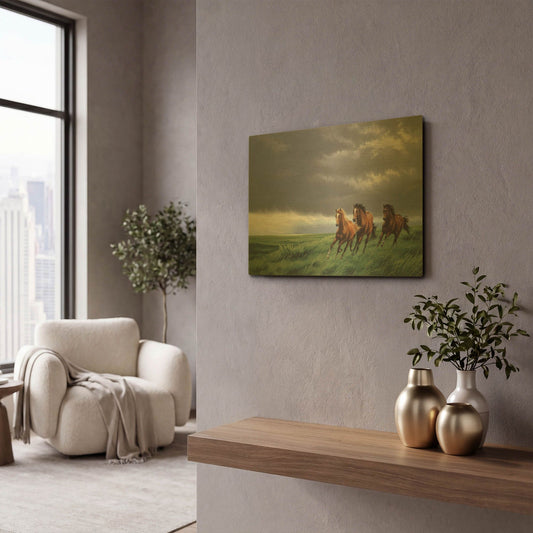 'On The Way Home' By Joh Naito Gold Metal Wall Art