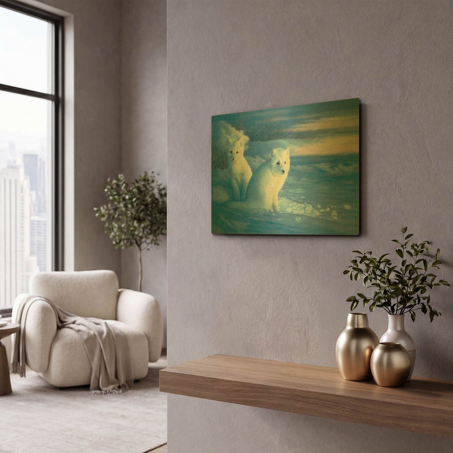 'Pensive Eye' By Joh Naito Gold Metal Wall Art
