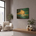 'Sunlight Filtering' By Joh Naito Gold Metal Wall Art