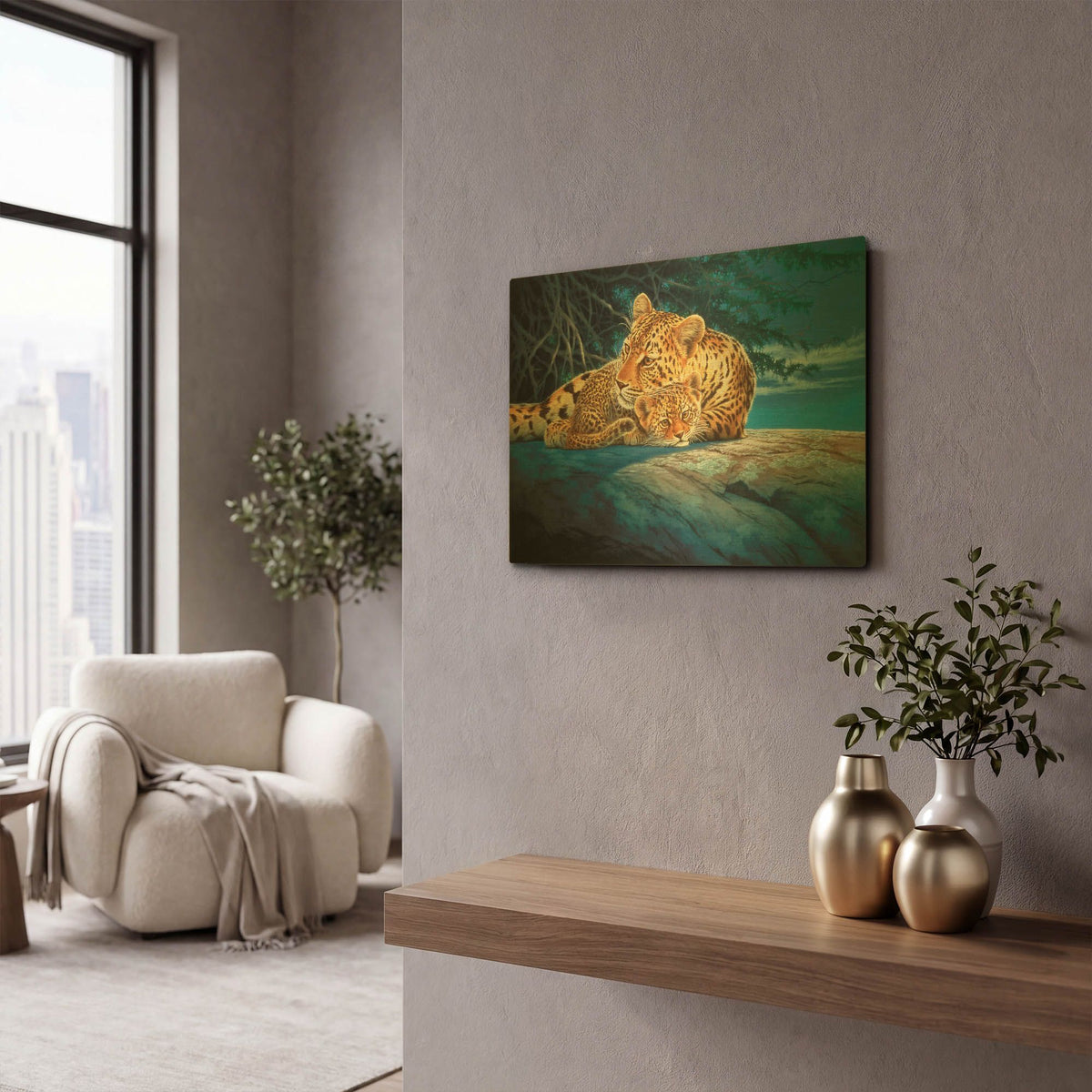 'Sunlight Filtering' By Joh Naito Gold Metal Wall Art