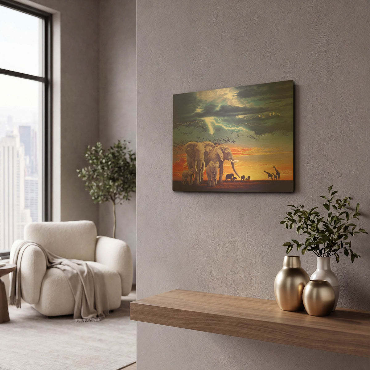 'Sacred Family' By Joh Naito Gold Metal Wall Art