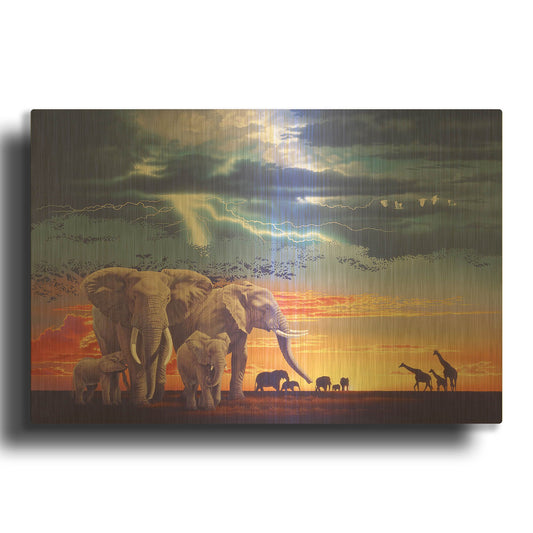 'Sacred Family' By Joh Naito Gold Metal Wall Art