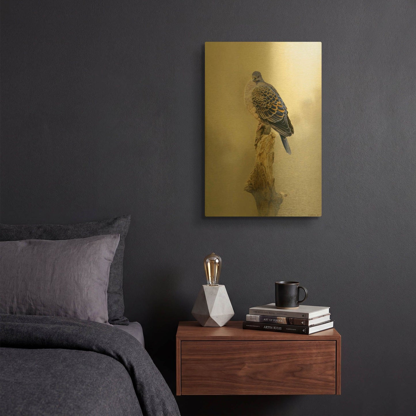 'Turtle Dove' By Joh Naito Gold Metal Wall Art