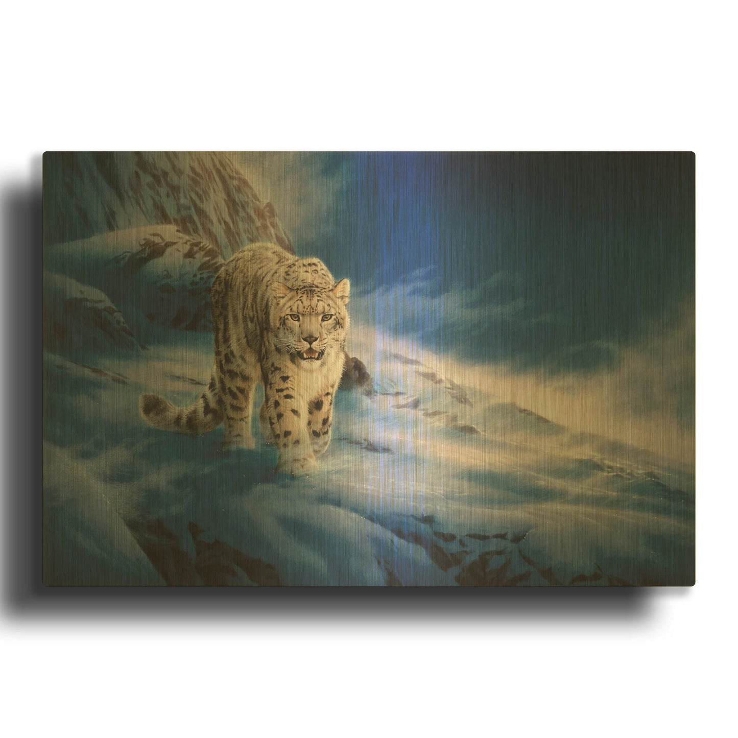 'In Snowstorm' By Joh Naito Gold Metal Wall Art