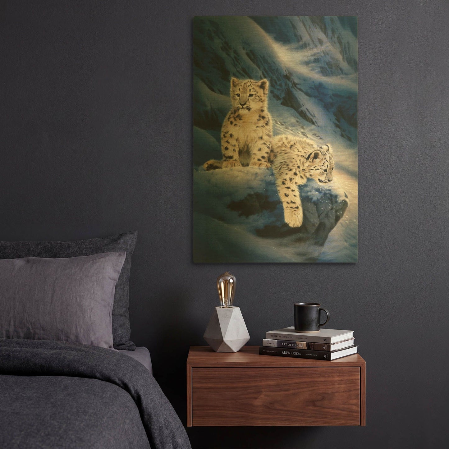 'Live In Himaroyan-Left' By Joh Naito Gold Metal Wall Art