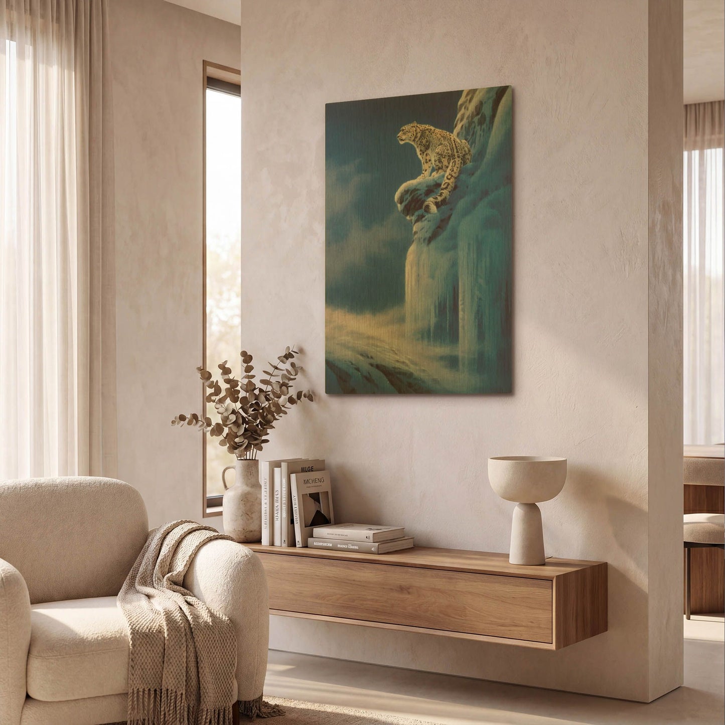 'Live In Himaroyan-Right' By Joh Naito Gold Metal Wall Art