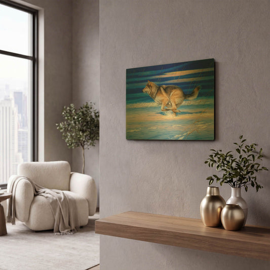 'Snow Beat' By Joh Naito Gold Metal Wall Art