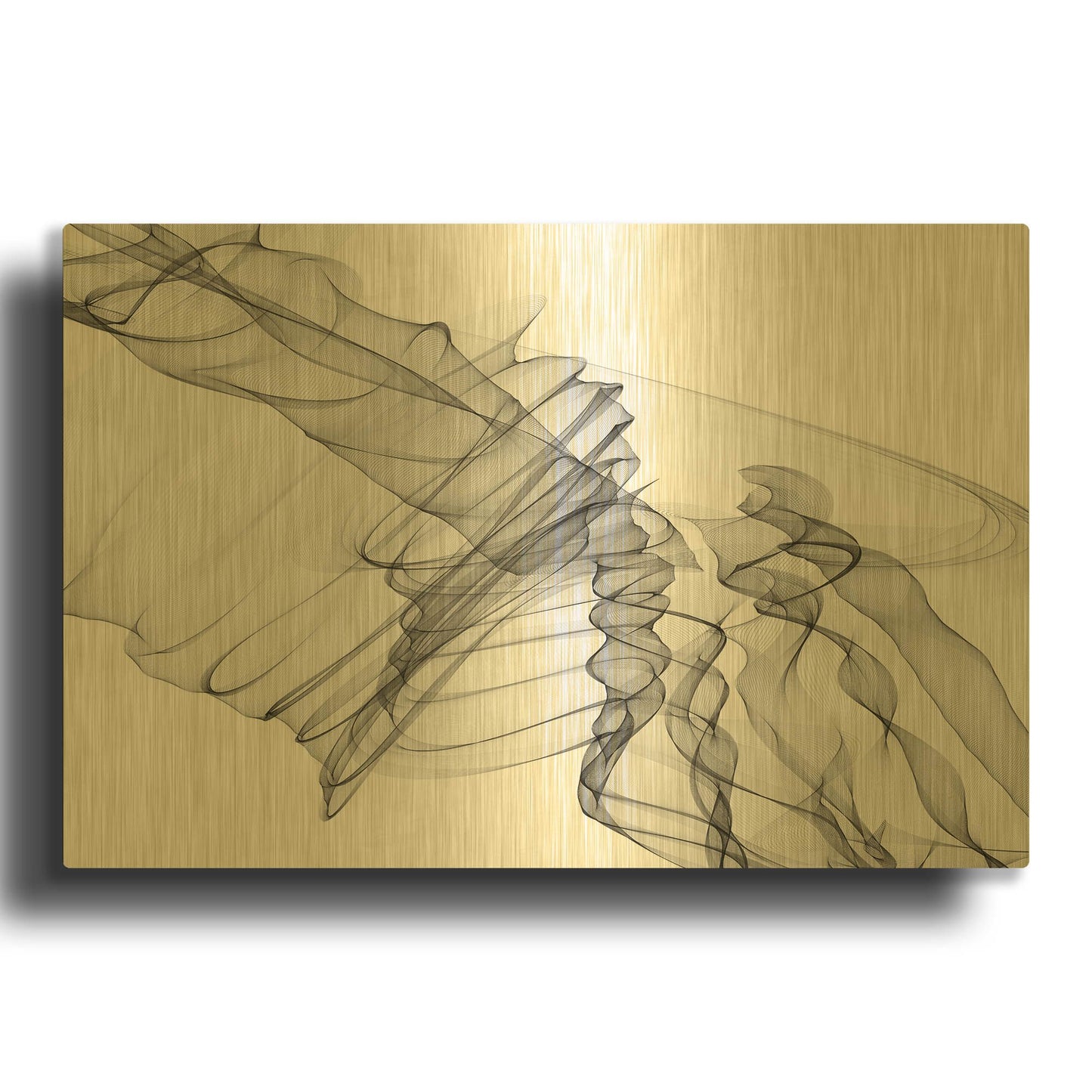 'Abstract Black and White 19-22-36' By Irena Orlov Gold Metal Wall Art