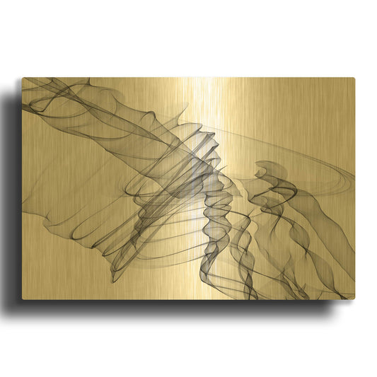 'Abstract Black and White 19-22-36' By Irena Orlov Gold Metal Wall Art