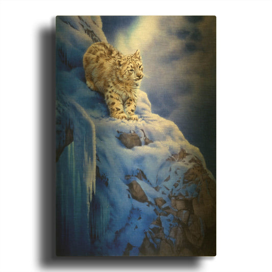 'Snowy Cliff' By Joh Naito Gold Metal Wall Art