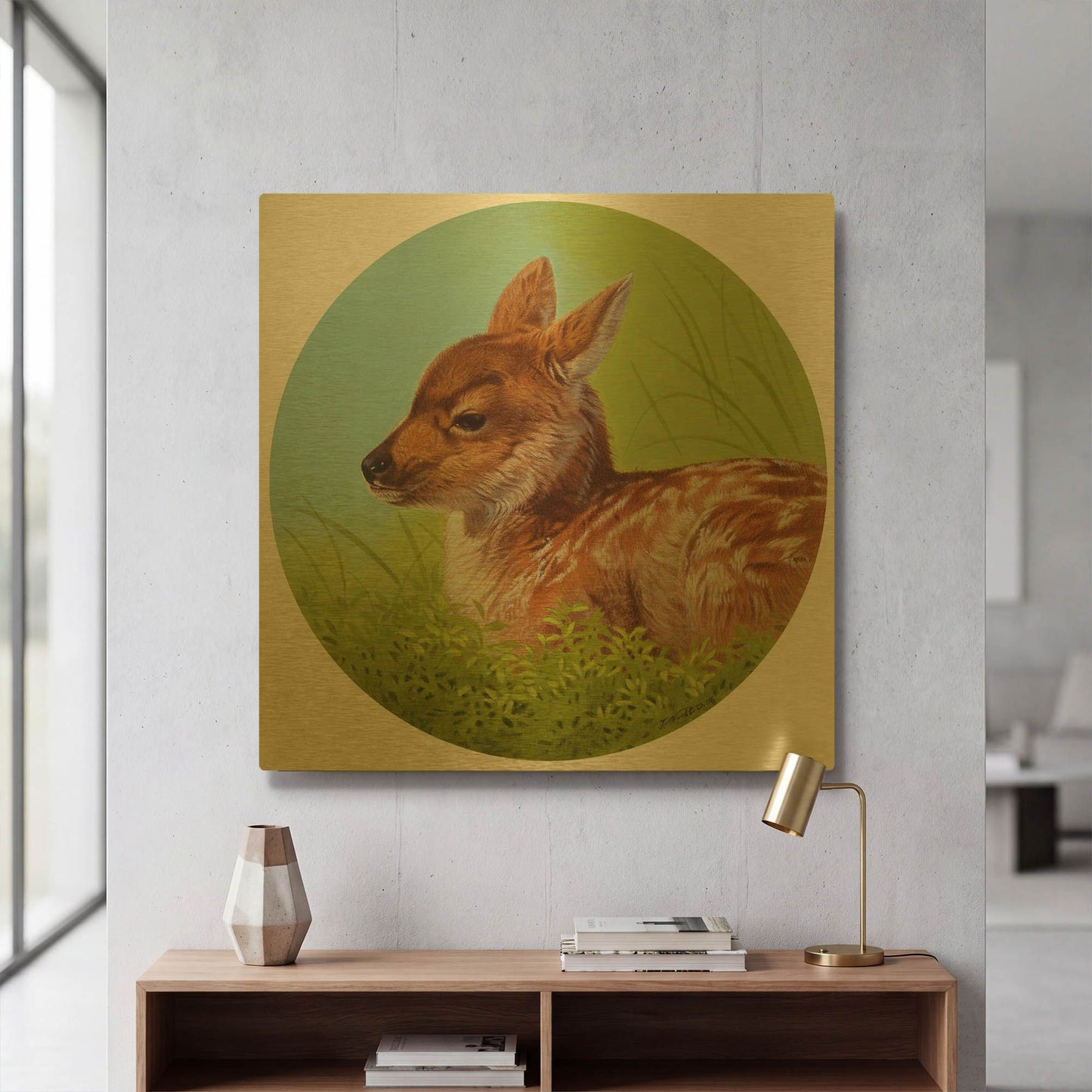 'Quiet Place' By Joh Naito Gold Metal Wall Art