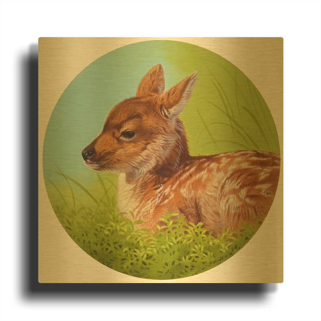 'Quiet Place' By Joh Naito Gold Metal Wall Art
