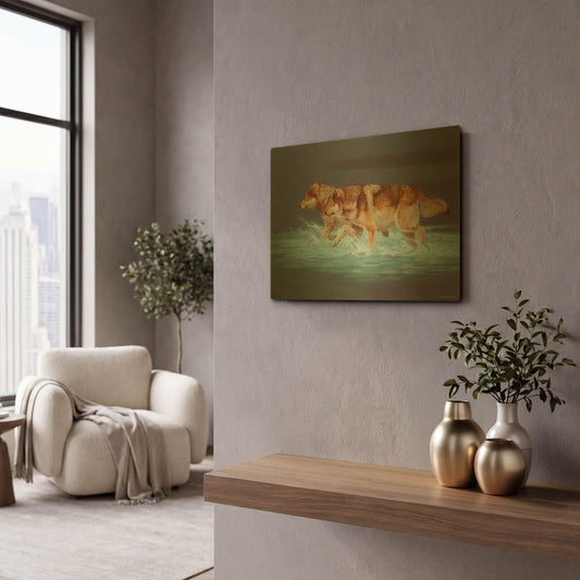 'Evening Travels' By Joh Naito Gold Metal Wall Art