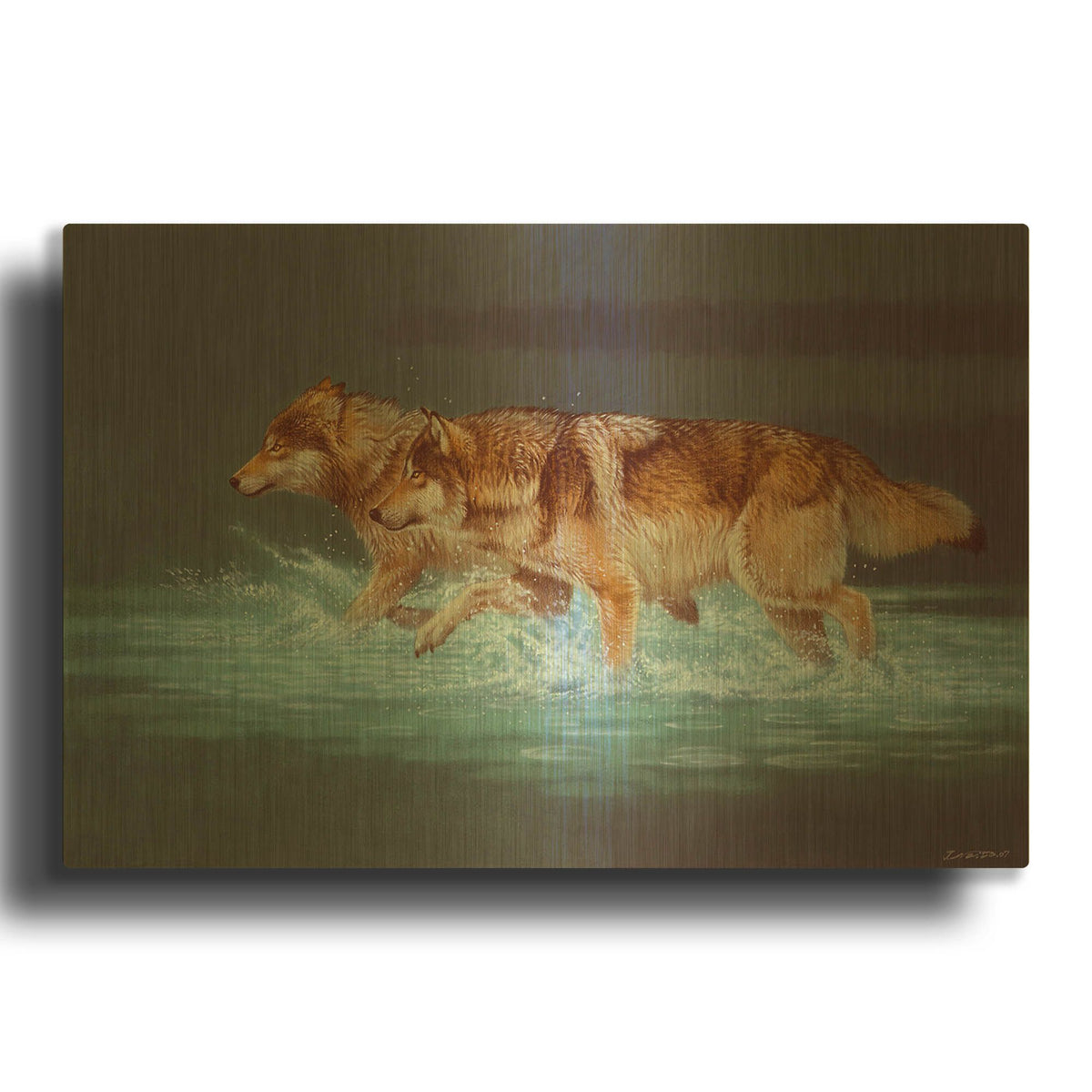 'Evening Travels' By Joh Naito Gold Metal Wall Art