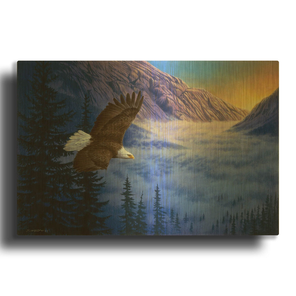 'Soaring High' By Joh Naito Gold Metal Wall Art